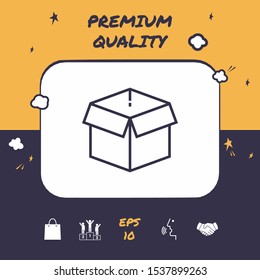 Open box line icon, parcel, elements for your design