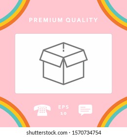 Open box line icon, parcel, elements for your design