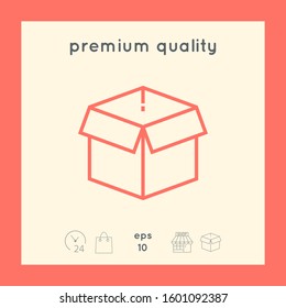 Open box line icon, parcel, elements for your design