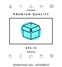 Open box line icon, parcel, elements for your design