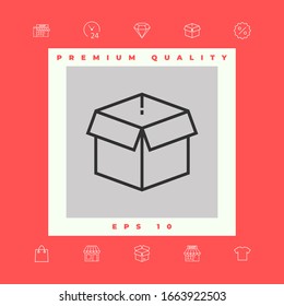 Open box line icon, parcel, elements for your design