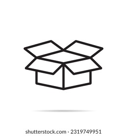 Open box line icon vector. Cardboard sign symbol concept