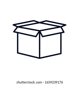 open box line style icon design, Delivery logistics transportation shipping service warehouse industry and global theme Vector illustration