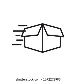 Open box line style icon design, Delivery logistics transportation shipping service warehouse industry and global theme Vector illustration