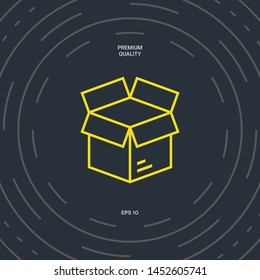 Open box line symbol icon, elements for your design