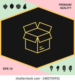 Open box line symbol icon, elements for your design