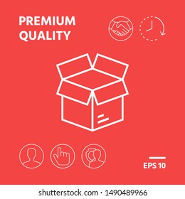 Open box line symbol icon, elements for your design