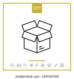 Open box line symbol icon, elements for your design