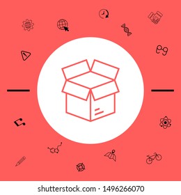 Open box line symbol icon, elements for your design