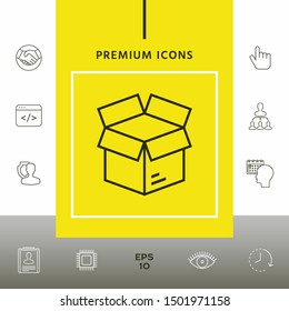 Open box line symbol icon, elements for your design