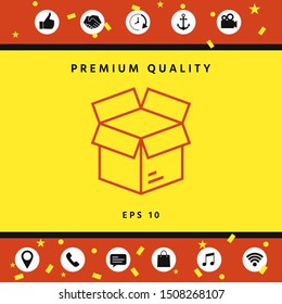 Open box line symbol icon, elements for your design