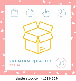 Open box line symbol icon, elements for your design