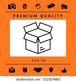Open box line symbol icon, elements for your design