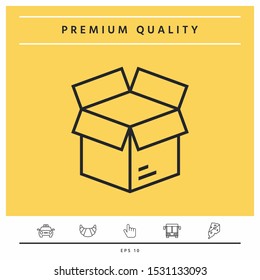 Open box line symbol icon, elements for your design