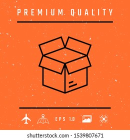 Open box line symbol icon, elements for your design