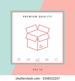 Open box line symbol icon, elements for your design