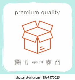 Open box line symbol icon, elements for your design