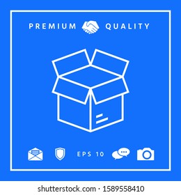 Open box line symbol icon, elements for your design