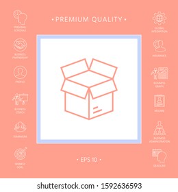 Open box line symbol icon, elements for your design