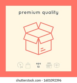 Open box line symbol icon, elements for your design