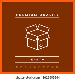 Open box line symbol icon, elements for your design