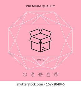 Open box line symbol icon, elements for your design