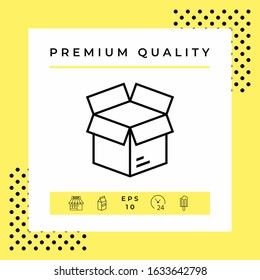 Open box line symbol icon, elements for your design
