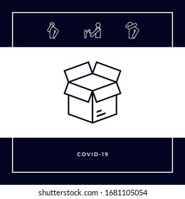 Open box line symbol icon, elements for your design