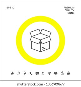 Open box line symbol icon, elements for your design
