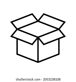 Icono de vector de línea de cuadro abierto