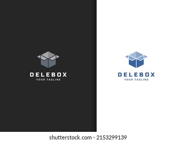 Open box logo design in abstract style