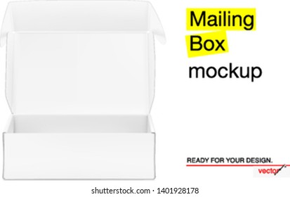 Open box mockup. Ready for presentation your product. Vector illustration. EPS10.	
