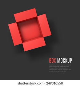 Open Box Mockup Template. Top View. Vector Illustration EPS10