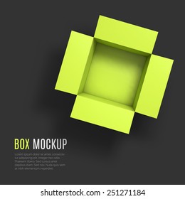 Open box mockup template. Top view. Vector Illustration EPS10.