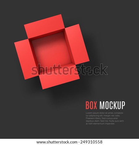 Download Open Box Mockup Template Top View Stock Vector (Royalty ...