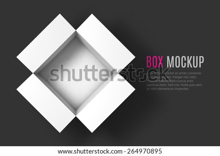 Download Open Box Mockup Template Top View Stock Vector (Royalty ...