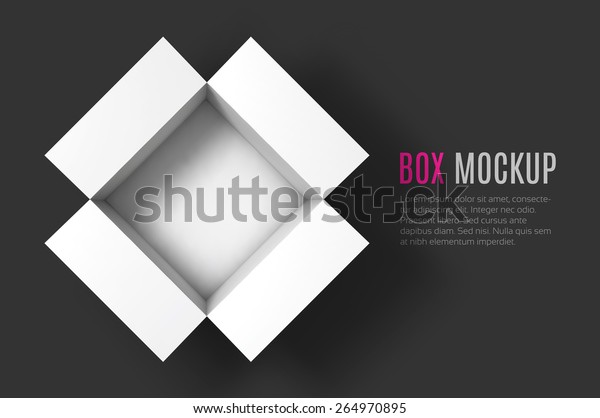 Download Open Box Mockup Template Top View Stock Vector (Royalty ...