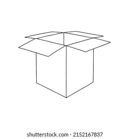 Mockup de la caja abierta. Ilustración vectorial. Plantilla de contenedor de cartón vacía. 