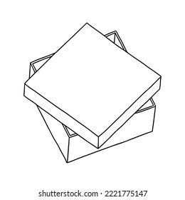 Open box mockup. Vector illustration. Empty cardboard container template. 