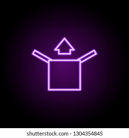 open box outline icon. Elements of Cargo logistic in neon style icons. Simple icon for websites, web design, mobile app, info graphics