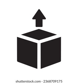 símbolo de paquete de caja abierta icono vector ilustración