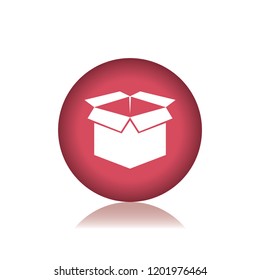 Open box packaging vector button, web design element