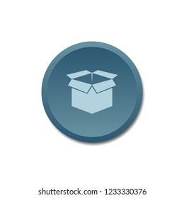 Open box packaging vector button, web design element