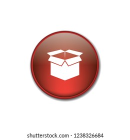 Open box packaging vector button, web design element