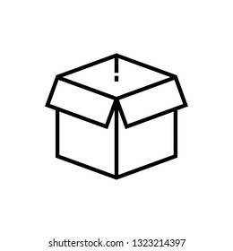 Open box, parcel line icon