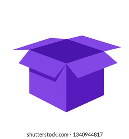 open box with purple color,flat icon illustration vector