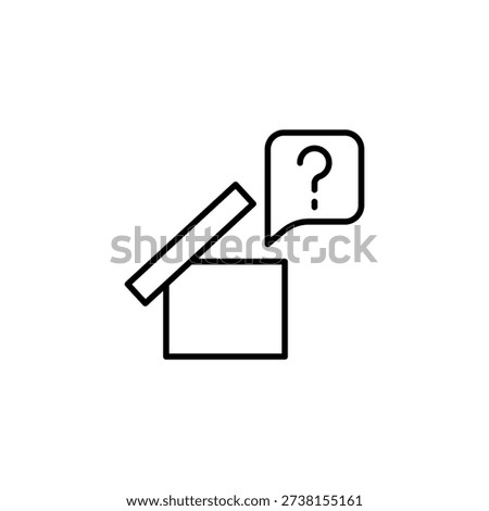 Open Box Question Mark Icon Illustrating Concept Of Mystery And Uncertainty