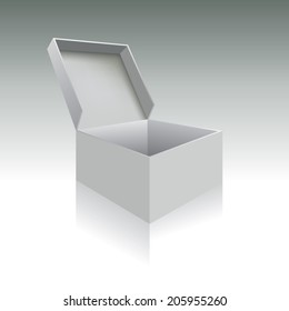 Open box with realistic shadows. Vector illustration