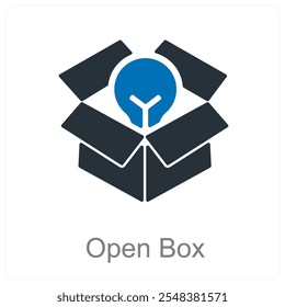 Open Box and reveal icon concept