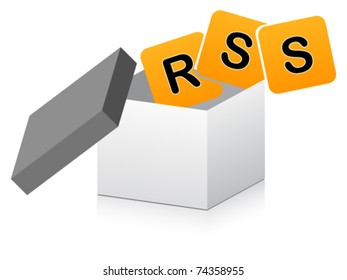 open box with rss sign inside